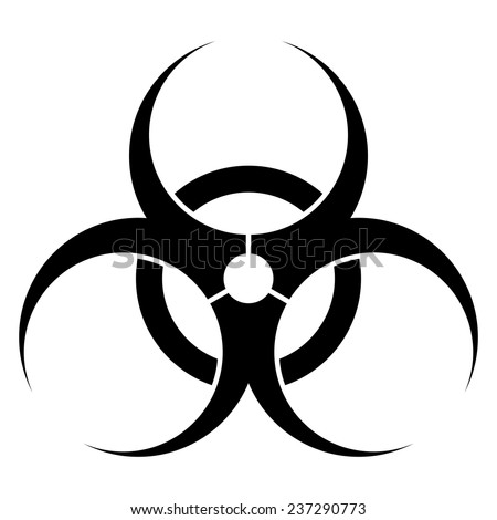 black biohazard symbol icon isolated on white background. vector illustration
