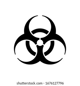 Black biological hazard icon, biohazard symbol isolated on a white background. EPS10 vector file