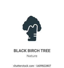 Black birch tree glyph icon vector on white background. Flat vector black birch tree icon symbol sign from modern nature collection for mobile concept and web apps design.