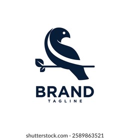 Black Bird Crow Logo Design Silhouette