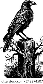 black bird crow vector death news