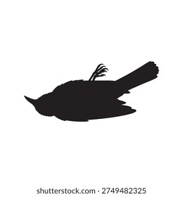 Black Bird dead silhouette vector illustration