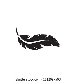 Black bird feather vector illustration