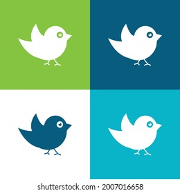 Black Bird Flat four color minimal icon set