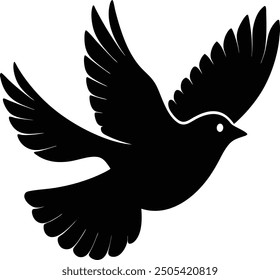 black bird flying vector icon