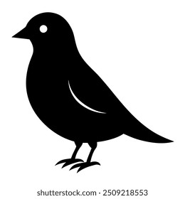    Black bird icon silhouette vector illustration.
