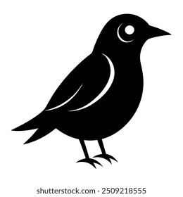    Black bird icon silhouette vector illustration.

