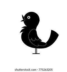 black bird icon - vector illustration