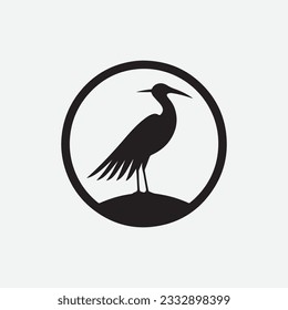 Black Bird icon vector logo 