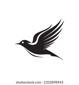 Logo del vector de icono de Black Bird 