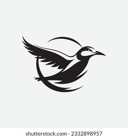 Black Bird icon vector logo 