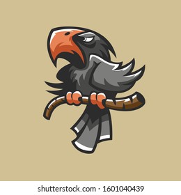 black bird illustration vector eps