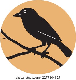 A black bird line art coloring page. This is an editable high quality vector eps file.