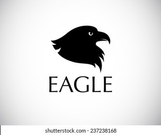 Black Bird Logo - Eagle Head Silhouette Isolated On White Background