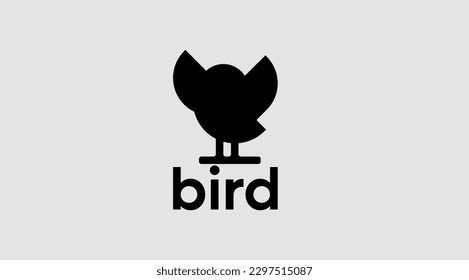 Schwarzes Vogel Logo Symbol, Vektordesign. Vogelvektorlogo
