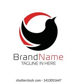 Black Bird Logo In Black Red Color