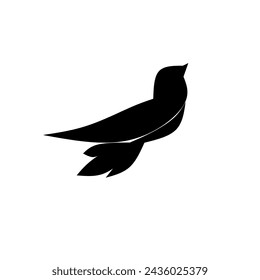 Vector del logotipo del pájaro negro sobre fondo blanco