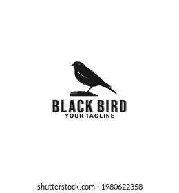 black bird logo in white background
