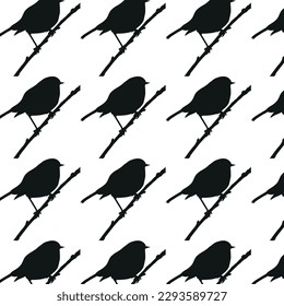 black bird pattern nature monocromatic flat design background wallpaper ilustration vector animals decoration texture draw savage print fabric textile fashion wild free world seamless art flat simple