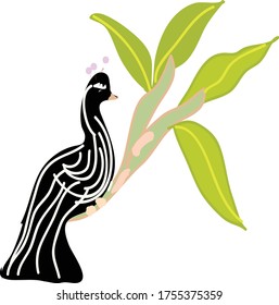 diseño original del patrón de pájaro negro y dibujo digital. 