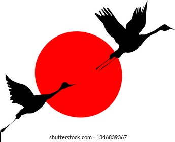 Black Bird With Red Sun