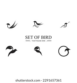 black Bird set logo and symbol illustration design