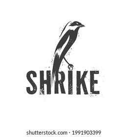 black bird shrike logo vector art