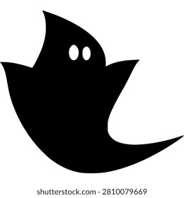 Black bird silhouette in flight. Dark avian shape soaring through air. Wildlife icon symbol
