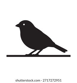 Diseño de logotipo de gorrión simple de Vector de icono de silueta de pájaro negro