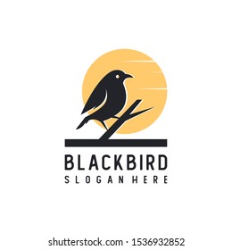 black bird silhouette logo vector illustration