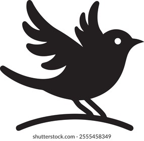Black Bird Silhouette Vector Graphic Image
