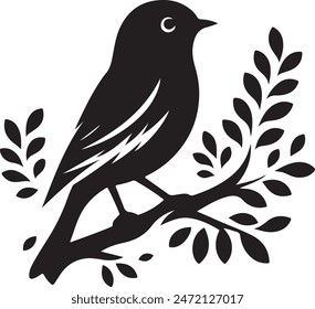 black bird silhouette vector illustraion