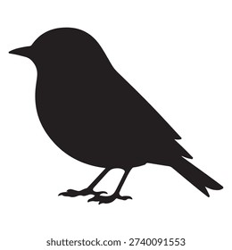 Black Bird Silhouette Vector Illustration
