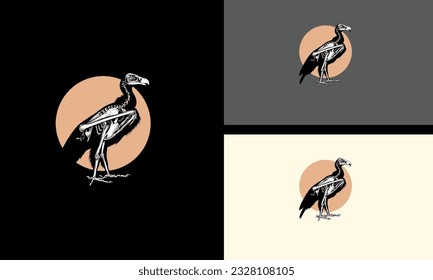 black bird skull vector illustration design