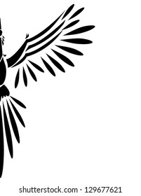 black bird tattoo print