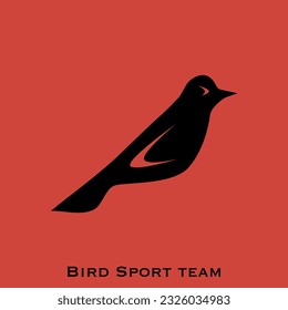Black bird vector logo. Bird illustration.