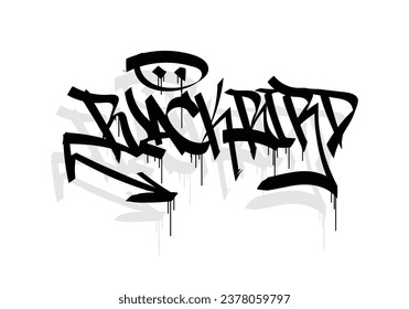 BLACK BIRD word graffiti tag style