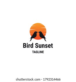 Black birds logo design template - vector