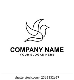 black birds outline logo vector