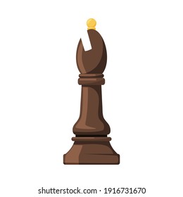 Black Bishop as Chess Piece or Chessman Vector Illustration