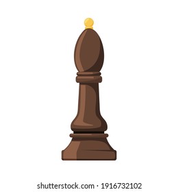 Black Bishop as Chess Piece or Chessman Vector Illustration