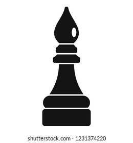 Black bishop piece icon. Simple illustration of black bishop piece vector icon for web design isolated on white background