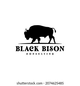 Black Bison Logo design Template
