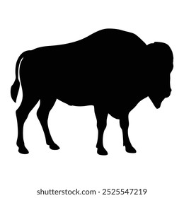 A ilustração de vetor de silhueta Bison preto.