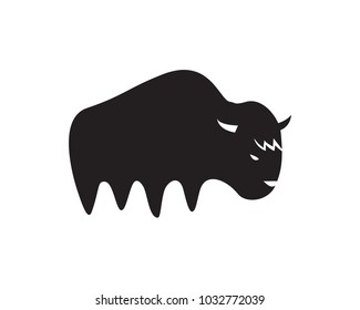Black bison simple illustration
