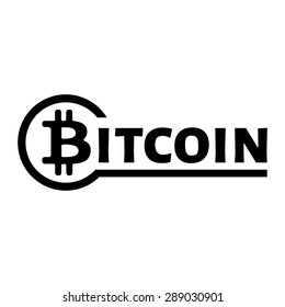 Black bitcoin icon logo in a circle on a white background. Vector illustration EPS-10