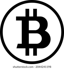 vector de icono de signo de bitcoin negro