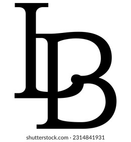 Black BL initial letter logo LB, L, B Abstract Monogram Symbol Vector Template. Logo monogram for game with line shape style design on geometric graphic logo design background illustration