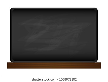 Black blackboard background blank empty dirty chalkboard isolated on white background vector illustrations. Education back to school concept