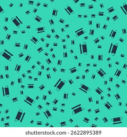 Black Blacksmith anvil tool icon isolated seamless pattern on green background. Metal forging. Forge tool.  Vector